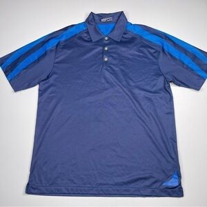 Nike Golf Fit Dry Polo Shirt Blue Preppy Resort Vacation Summer Short Sleeve
